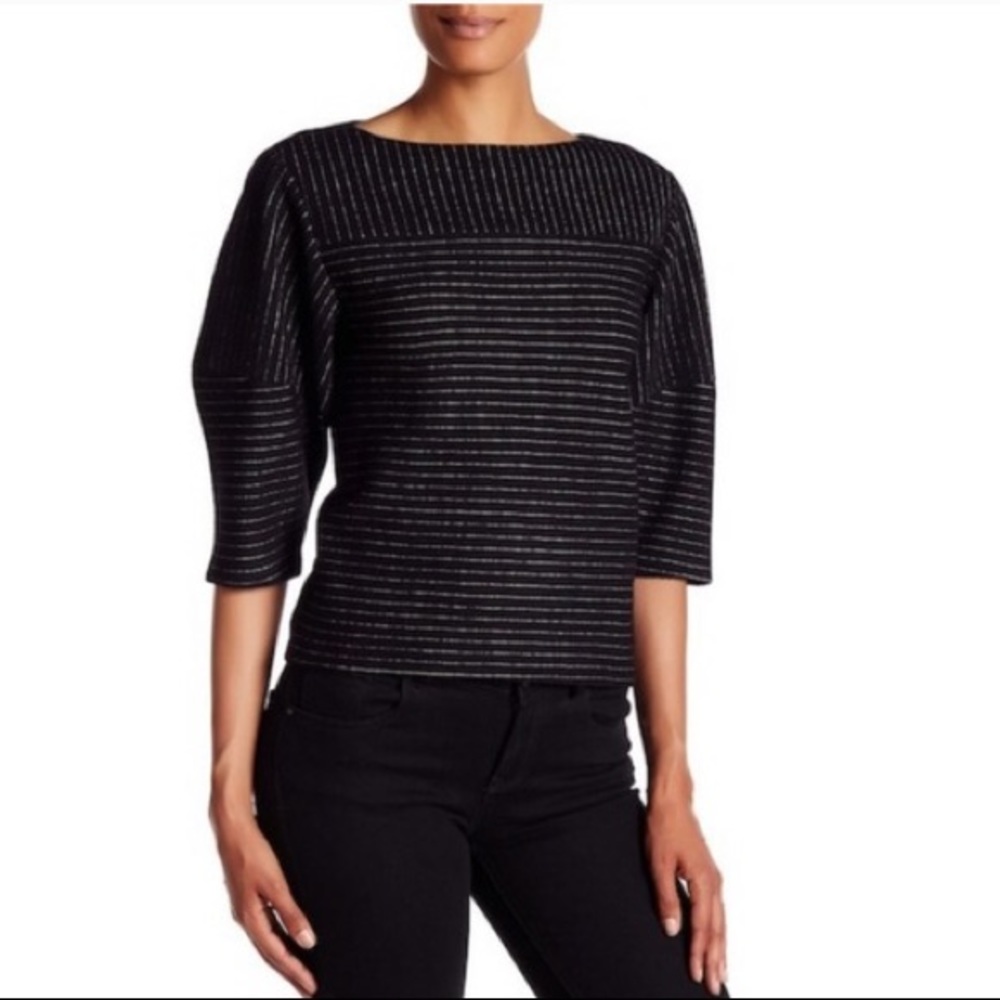 alice + olivia Winston Bateau Pinstripe Top